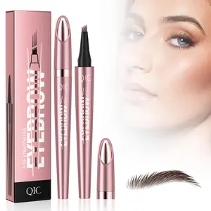 Quad - tip Liquid Eyebrow Pen Rose Gold Four - Claw Design Waterproof Smooth Long - lasting Natural Eyebrow Pencil