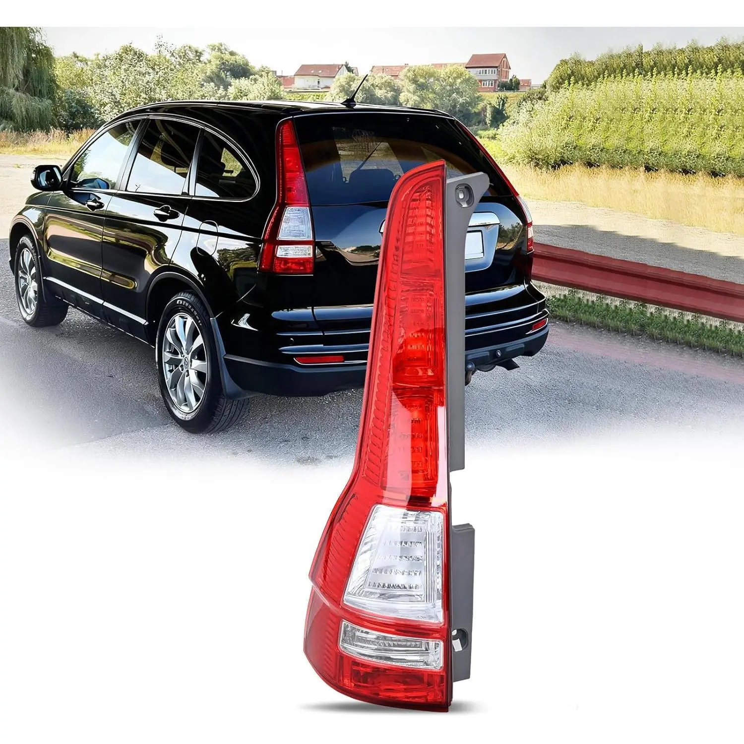 Nilight Driver Side OE-Style Tail Light Assembly - Silicon Seal, High Impact, Shockproof Plug-In Fit Rear Lighting Replacement with Visibility Boost for 2007-2011 Honda CR-V