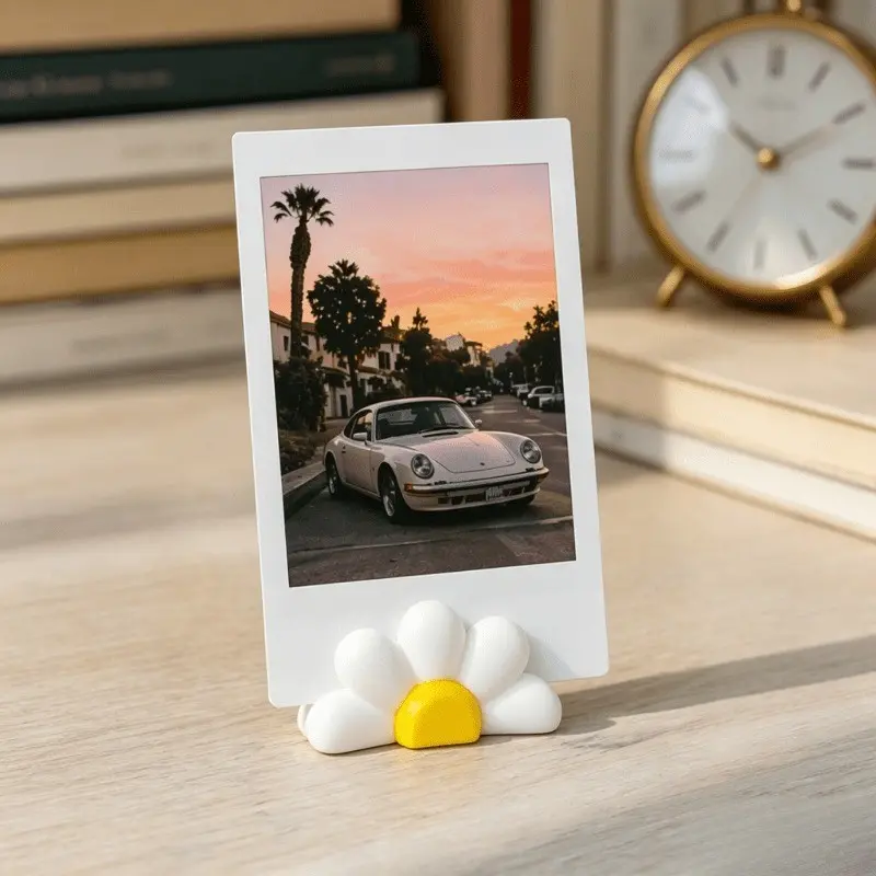 2pcs / Cute Daisy Photo Stand, Daisy Shaped Photo Frame for Polaroid, Floral Desktop Decor, Aesthetic Room Decoration, Perfect Gift for Office or Bedroom