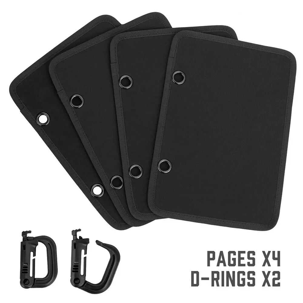 Flip-Page Patch Book Tactical Patches Organizer Display Board with Removable Ring Binders Great to Store/Show Off Your Patches (Black)