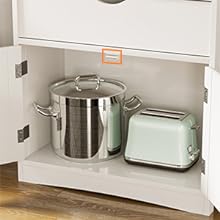 64 Inches Freestanding Storage Cabinet Furniture White