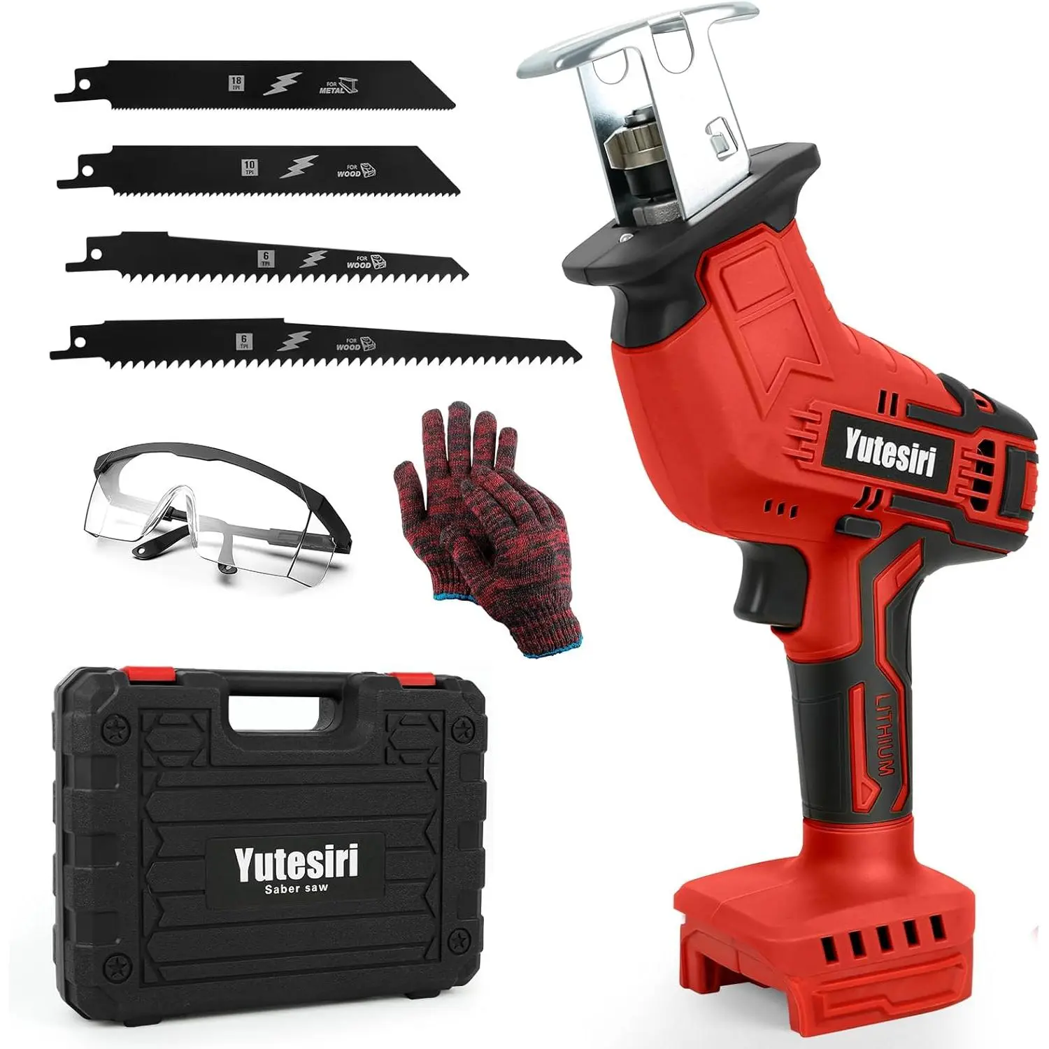 Reciprocating Saw Compatible with 18V MAX Battery,0-3000SPM Variable Speed,Sawzall Tool-Free Blade Change, 4 Saw Blades for Wood//PVC Cuts (NO Battery Included)