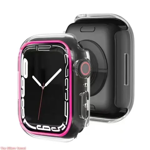 Clear Hollow Out Glow In The Dark Protective Case, Shockproof Slim Cover Compatible with Apple Watch Series 1-11 Ultra SE All Models (No watch) Wearable Accessory Wearable Tech Accessories