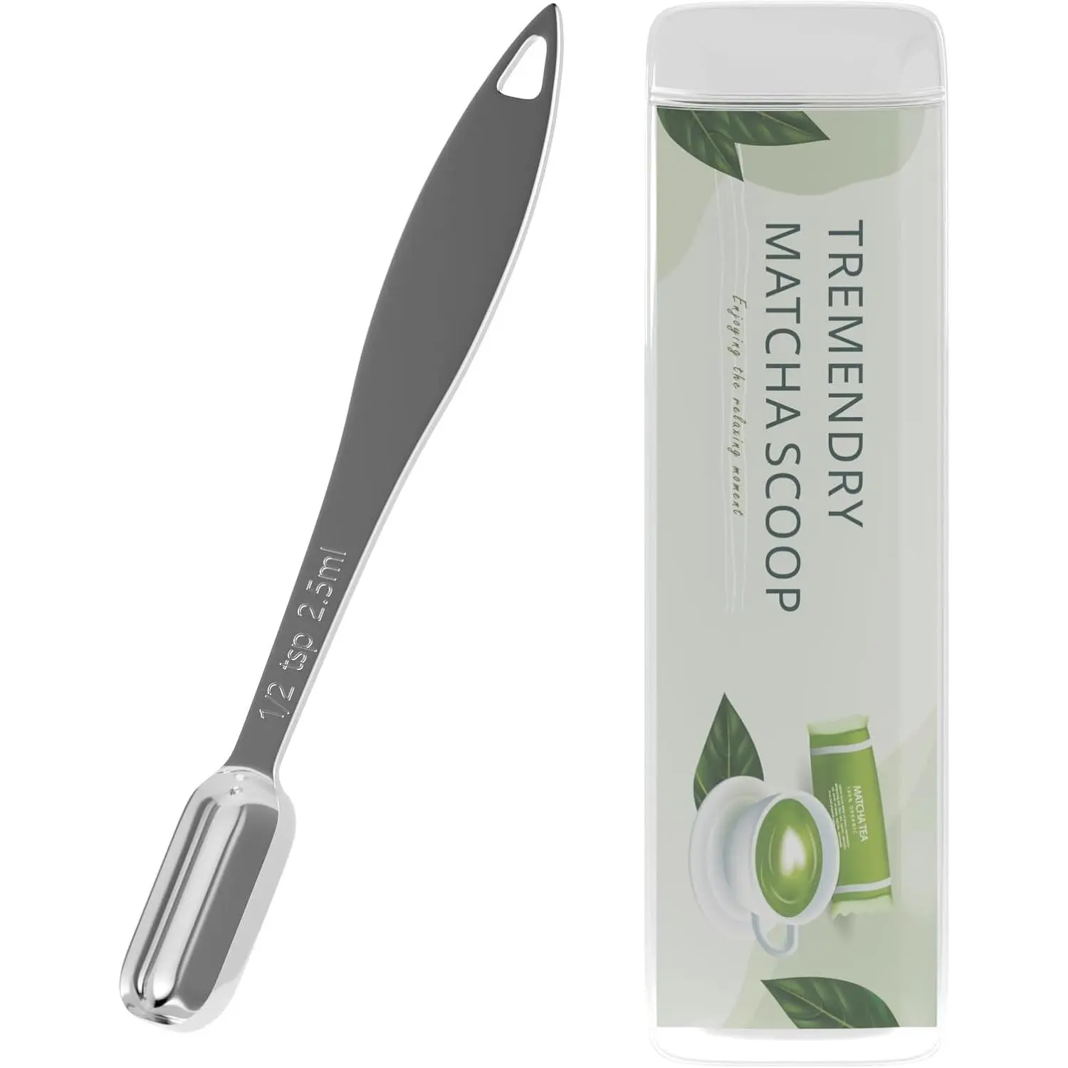 Stainless Steel Matcha Scoop - 1g (1/2tsp|2.5ml) Precise Size Measuring Tool, Solid Metal Spoon for Matcha Tea Powder