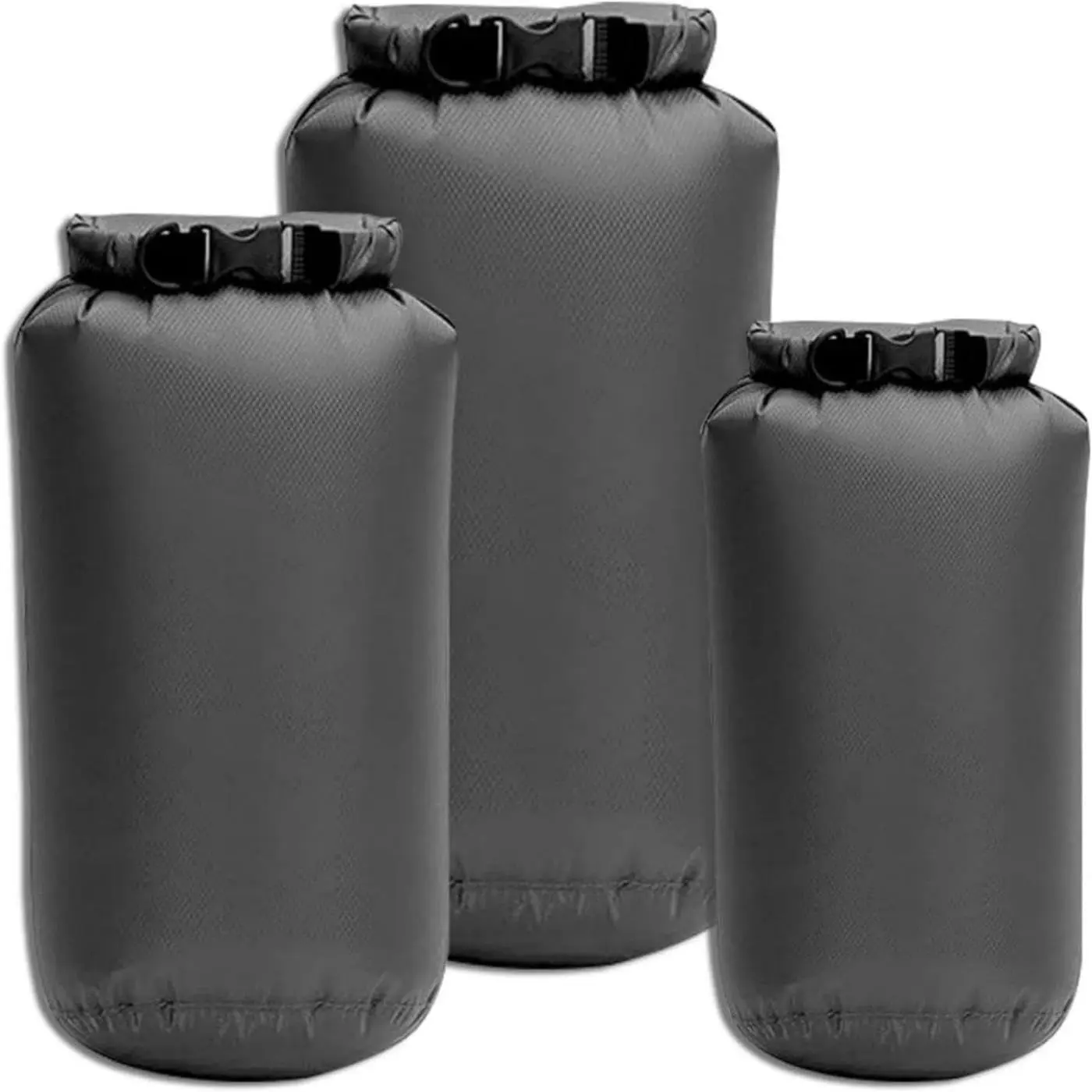 Dry Bags Waterproof 3 Pack (5L, 10L, 20L) - Lightweight Dry Storage Bag Beach Bag for Travel, Boating, Fishing, Rafting, Swimming, Camping & Outdoor Activities - Durable & Compact Design - Grey