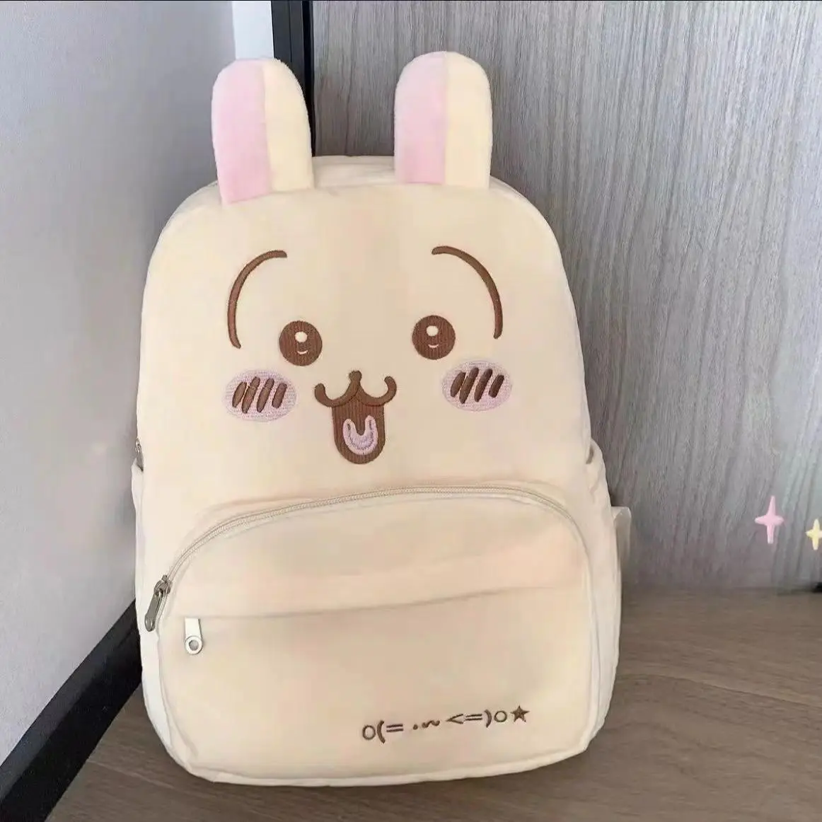 うさぎ USAGI New Homemade Cute Plush Large Capacity Embroidered Kawaii School Bag Backpack Girl Gift Animation yiji