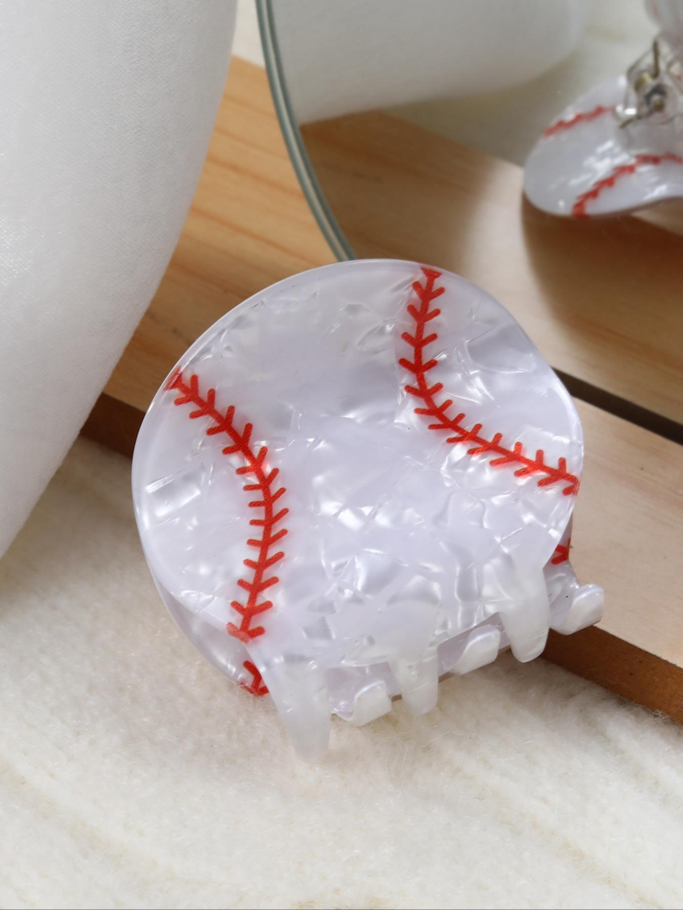Baseball Design Hair Claw, Cute Hair Accessories for Women & Girls, Minimalist Headwear Suitable for Thick Hair, Fashion Hair Accessories for Party, Daily Clothing Decor, Transparent Clips