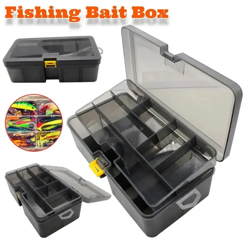 AobtkelPortable Lure Tackle Box Removable Plastic Fishing Tackle Box Fake Bait Hook Fishings Gear Tool Storage Box For Fishing Bait