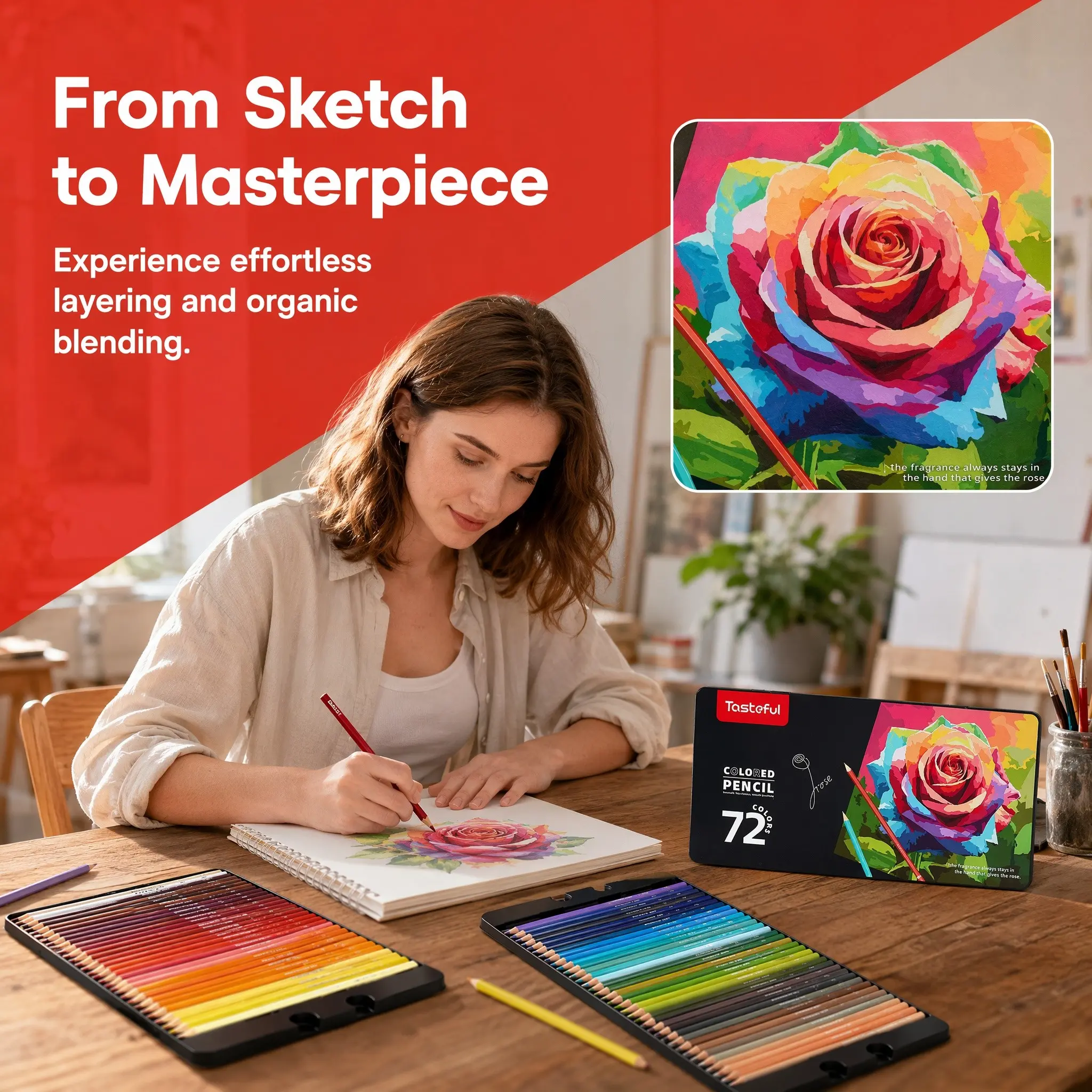 Art Student Oil-Based Water-Soluble Pencils, 12 Colors, 48-Color Set, Professional Coloring Kit, Beginner Drawing Tools, Sketching Pens