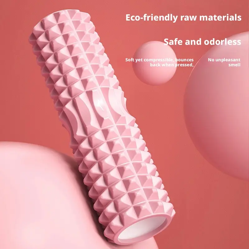 extra long eva yoga foam roller spiked muscle massage roller stick for back leg neck deep tissue muscle relaxation fitness workout recovery equipment for yoga lovers gym enthusiasts