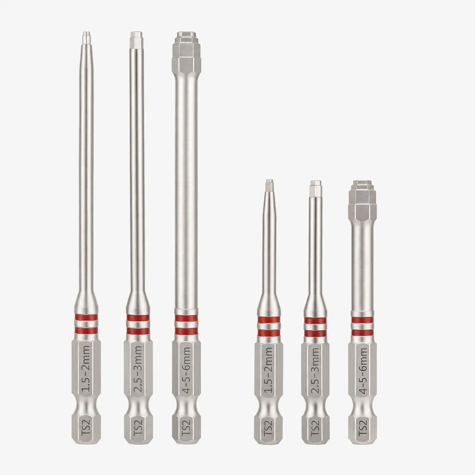 Screwdriver Bits Set 6pcs with Magnetic Hex Shank Pagoda-Shaped Design in Multiple Sizes for Electric Drills and Wrenches, summervibes