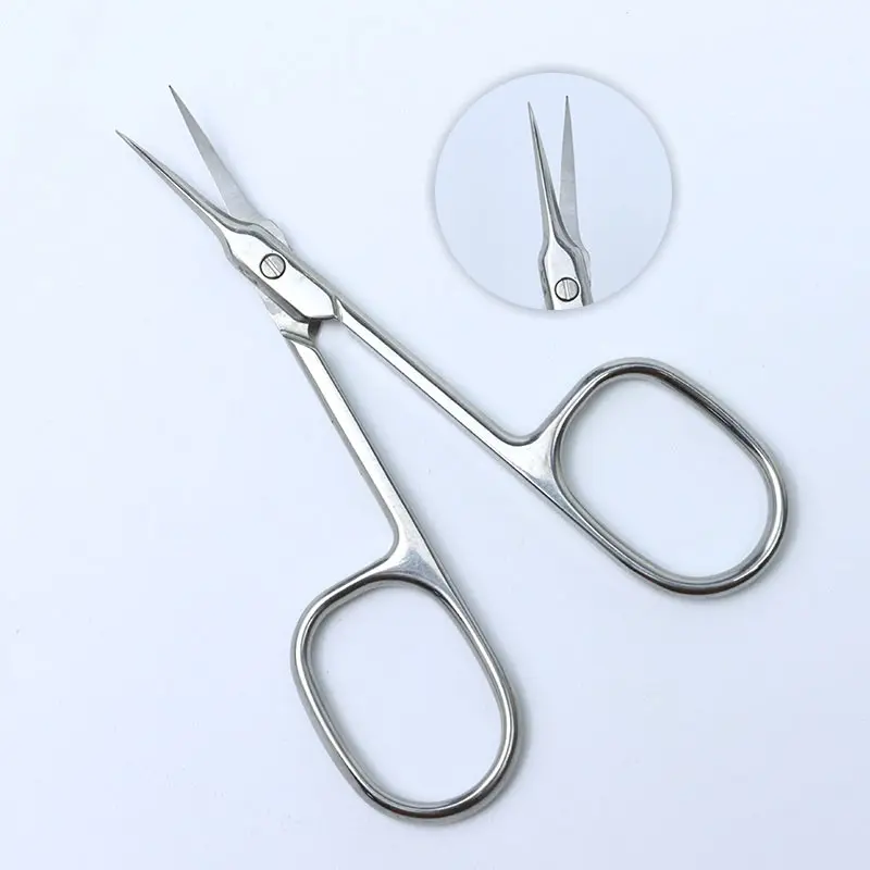 Cuticle Scissors Extra Fine Curved Blade, Super Slim Manicure Scissors for Cuticles Professional Small Scissors with Precise Pointed Tip Grooming Blades, Eyebrow, Eyelash, and Dry Skin