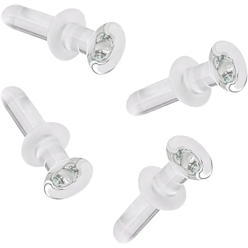 4PCS 20G 18G 16G 14G 12G 10G 8G Labret Flat Back Glass Retainer Piercing Clear Cartilage Earring Tragus Retainer Lip Rings Nose Studs 1/2"