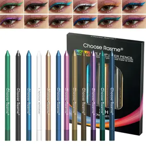 12 Colors Multi-purpose Pearlescent Makeup Pen Set, Smooth Application & Long-lasting Wear. For Eyeliner, Under-eye Highlighter and Lip Liner, a Must-have for Daily & Stage Makeup.