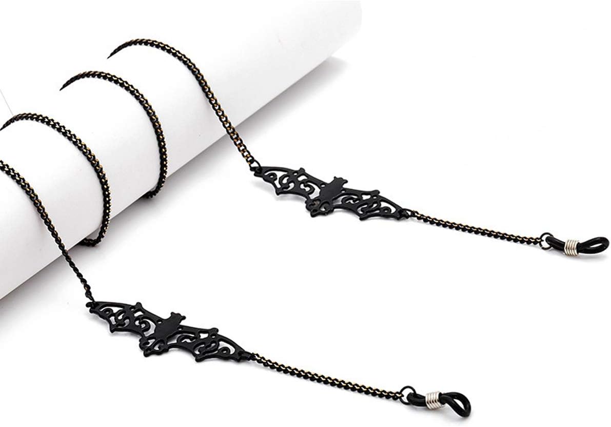 Women Men Glasses Sunglasses Chain Black Bat Eyeglass Strap Holder Eyewear Reading Glasses Retainer