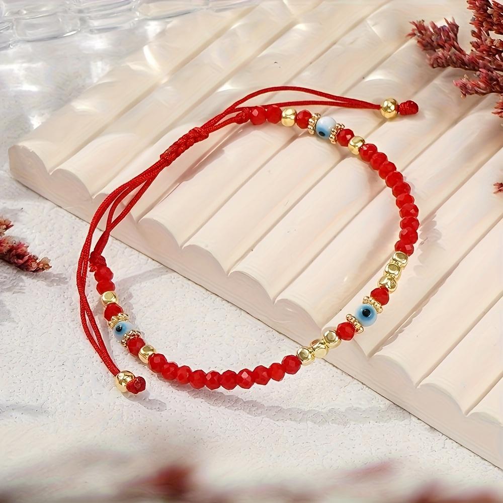 1 Devil's Eye Artificial Crystal Bead Bracelet, Handwoven, Adjustable Size, Evil Protection, Friendship and Good Luck , Ideal Gift for Friends and Family game lover evil eye protection high appearance bracelet Classic Magnetic Copper Bracelet jewelry 50
