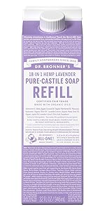 Pure-Castile Liquid Soap- Made with Regenerative Organic Certified Oils- 18-in-1 Uses for Face, Body, Hand, Hair, Laundry & More- Vegan, Non-GMO- Body Wash- Peppermint,32oz