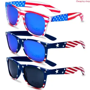 2026 3 Pairs American Flag Sunglasses, 4th of July Decorations Frame Sunglasses for Women Men Teens, Patriotic Party Favors Supplies Independence Day Memorial Day Decorations 4th of July Accessories