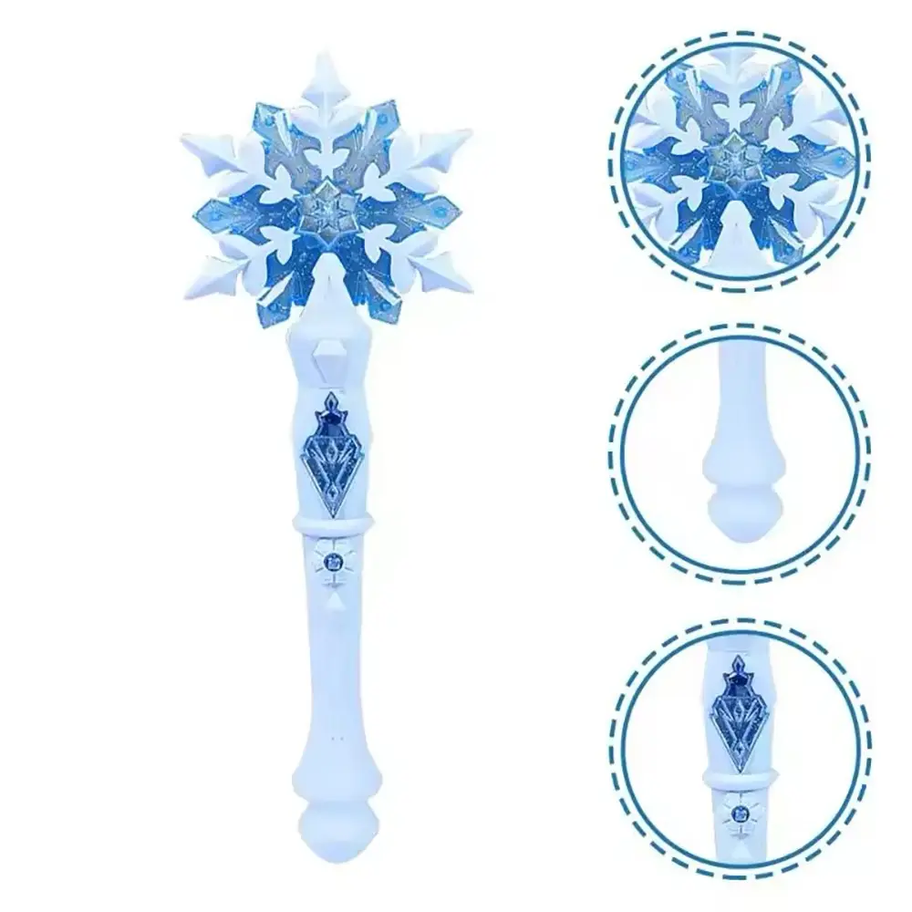Glowing Fairy Wand Snowflake Fluorescent Stick, Magic Hand Rod Toy, Birthday and Festival Gift, Glow Party Accessories, Festival Party Supplies, Requires Battery, Ages 3+
