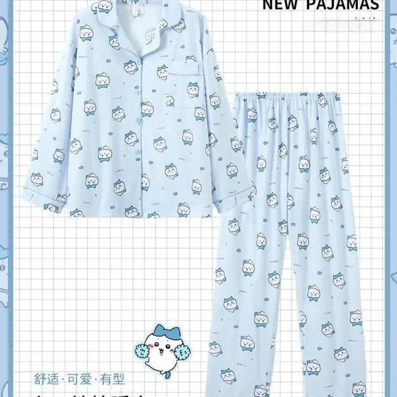 2026 new hot item Chiikawa Hachiware Cartoon Usagi Couple Lovely Anime Pajamas Spring and Autumn Models Autumn and Winter Boys Lounge Clothes