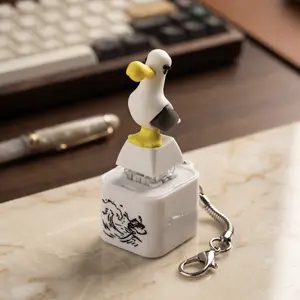 Mid Year Sale Restock! Press Click Animal Fidget Keychain with Sound, Rechargeable Seagull Lizard Snake Sensory Toy for Stress Relief, Backpack Car Keys Party Gift (1PC)