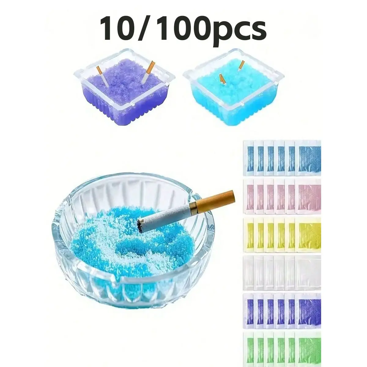 10/100 Smoke Ash Remover Sand, Quick Smoke Extinction, Odor Elimination, Fresh Air, Compact Design, Indoor Smokeless Ashtray, Home Office Outdoor Cleaner