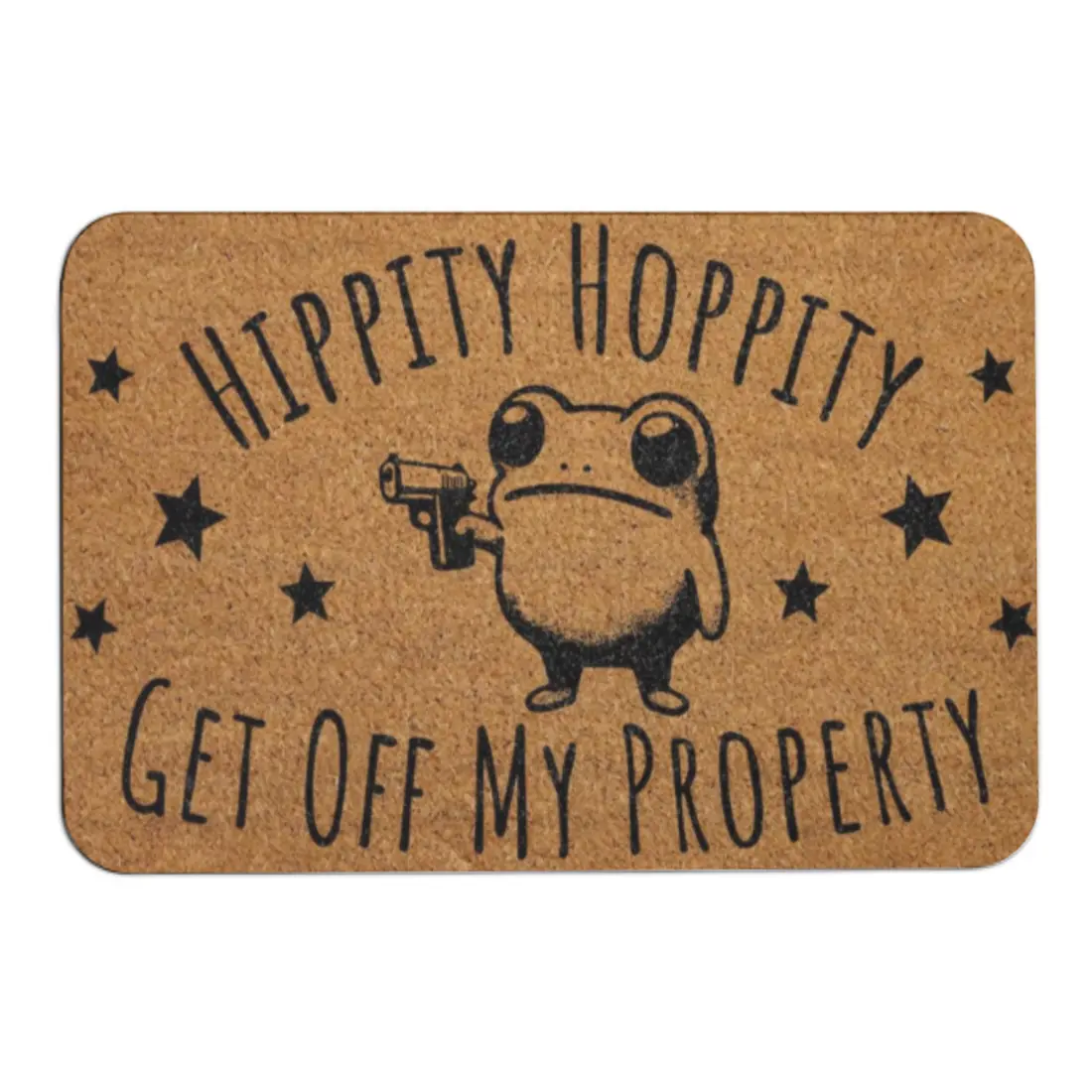 Hippity Hoppity Get Off My Property Doormat, Funny Frog Home Decor, Go Away Coir Mat, Outdoor Entrance Rug, Humorous Housewarming Gift