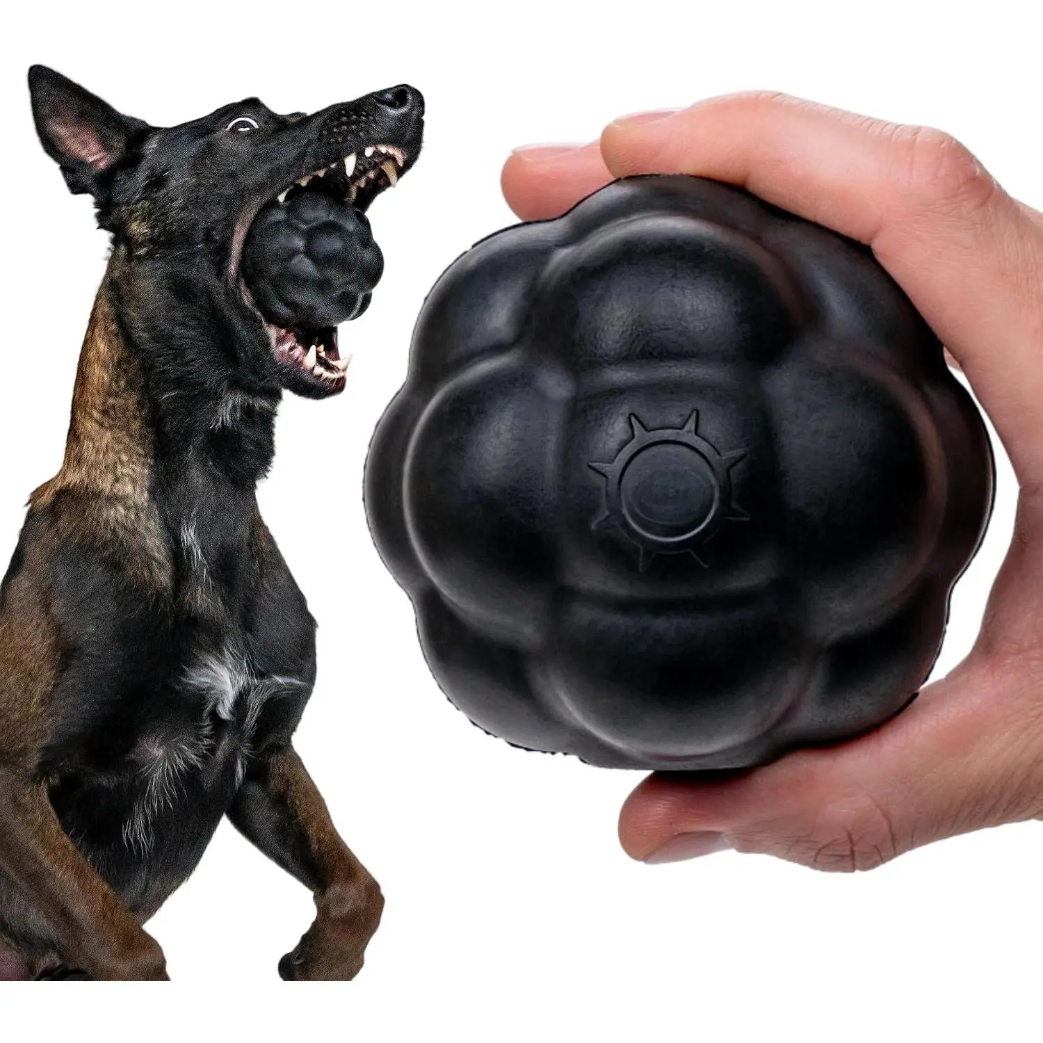 Indestructible XL  Ball – Lifetime  - Durable   for Aggressive Chewers - Safe,   Rubber - , Fetch, Stuff with  -  Made - 4” (Soft Ball Size)