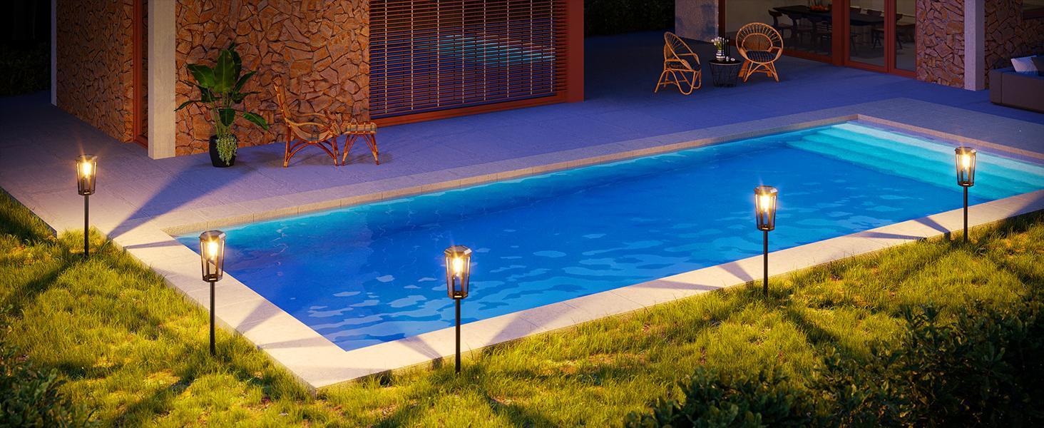 Ennvaofficial solar path lights for outdoor use, 6-piece set of solar hexagonal tungsten garden lights, bright LED pathway lights, solar-powered Edison bulb landscape lighting, suitable for outdoor walkways, courtyards, sidewalks, and yards (warm light) Ennvaofficial solar path lights for outdoor use, 6-piece set of solar hexagonal tungsten garden lights, bright LED pathway lights, solar-powered Edison bulb landscape lighting, suitable for outdoor walkways, courtyards, sidewalks, and yards (warm light)