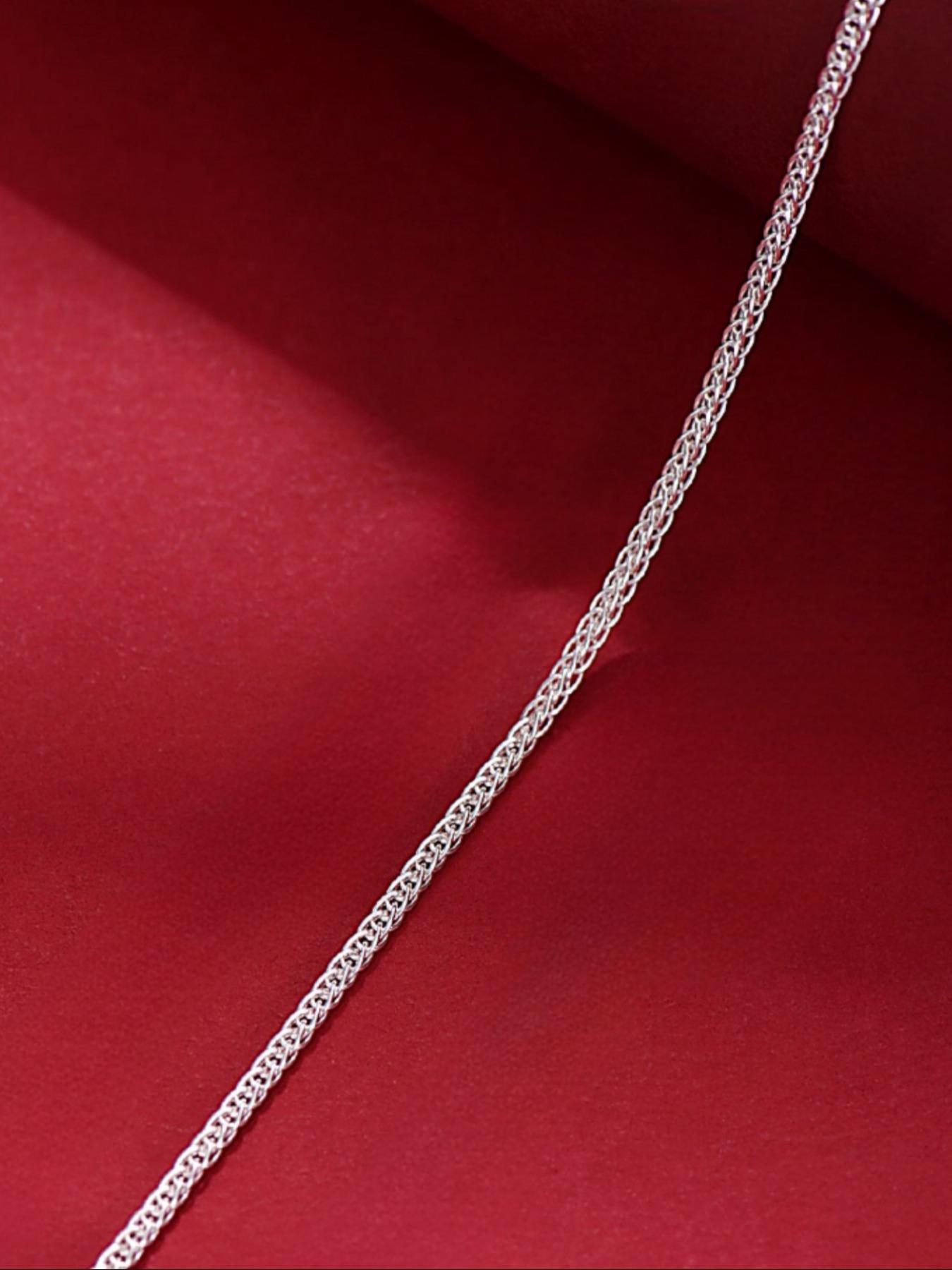 999 Sterling Silver Simple Cuban Link Chain Necklace for Women & Men, Fashion Jewelry for Party, Daily Clothing Decor, Trendy All-match & Exquisite Jewelry for Birthday Gift