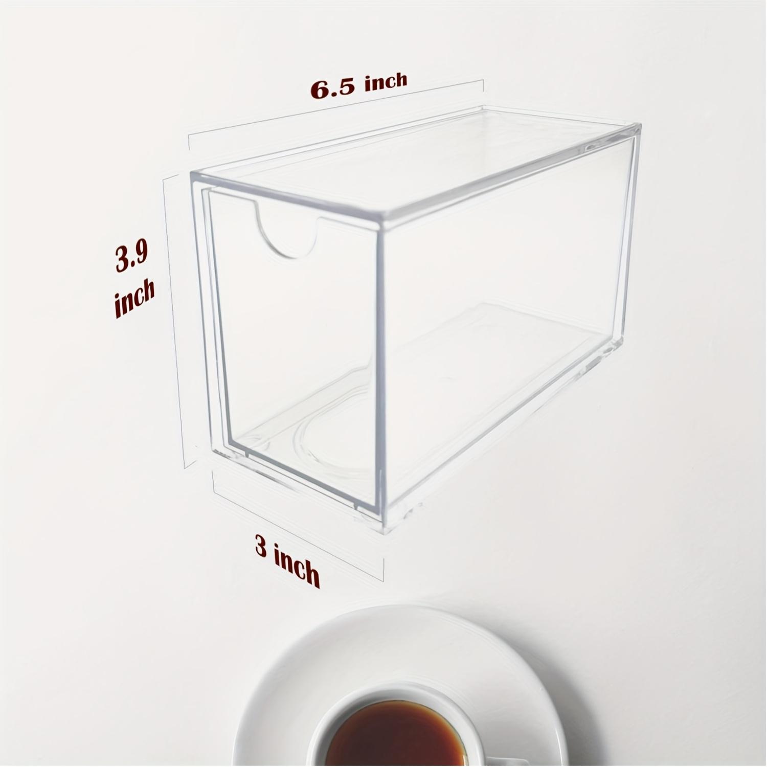 2/4pcs Tea Bag Drawer Organizer - Clear Plastic Drawer Tea Bag Holder, Stackable And Portable for Kitchen Refrigerator Coffee Bags And Snacks - Modern Design for Countertop Or Cabinet Boxes