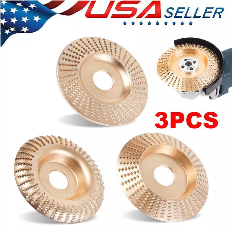 3PCS Grinding Wheel 4" Angle Grinder, Wood Carving Disc Tool for Sanding Polishing