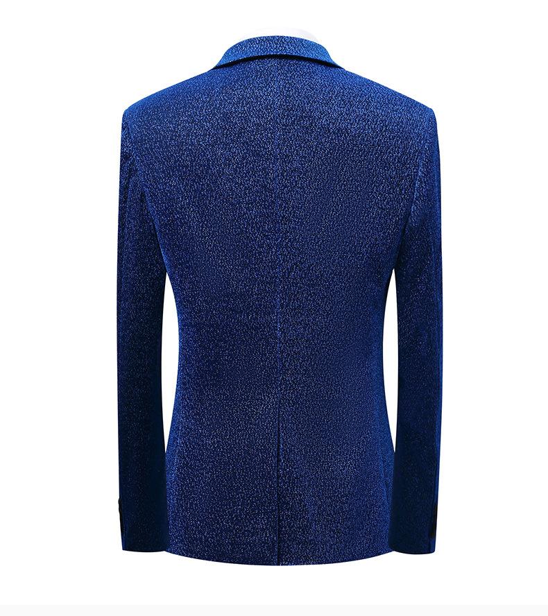 Men's Slim Fit 3-Piece Color Block Suit  Notch Lapel Light Business Groom Wedding Tuxedo, Center Vent