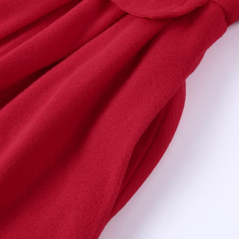 BIGWIG women's autumn and winter classic long wool trench coat with belt, casual office wear, business jacket, double-breasted lapel winter scalloped hem jacket, long trench coat parka, autumn and winter fashion retro style