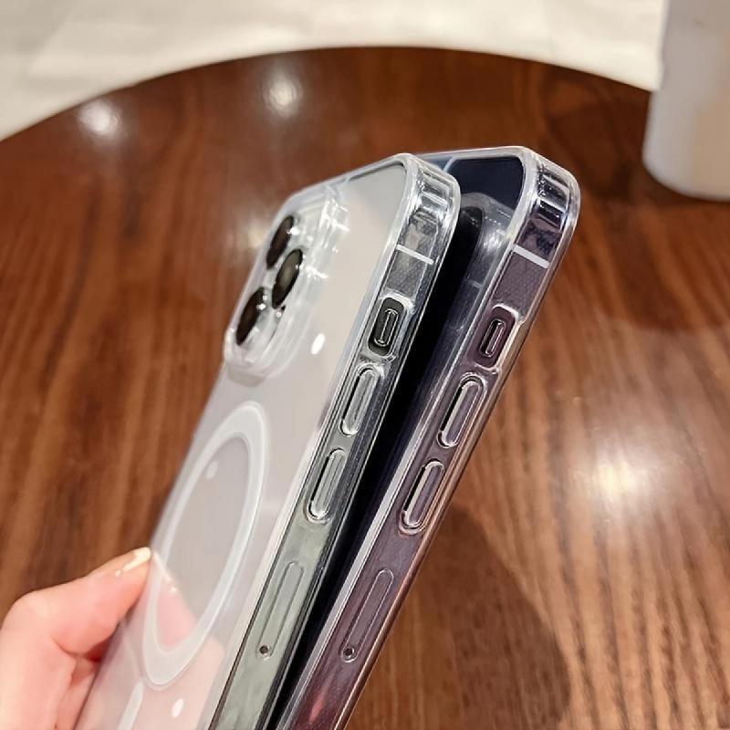 Clear phone Case for iPhone 17/16/16E/15/14/13/12/11 Promax Pro Plus Air,Luxury Transparent Acrylic Magnetic Wireless Charging Cover,Anti-yellowing phone case, Shockproof, Shatterproof | Compatible with MagSafe