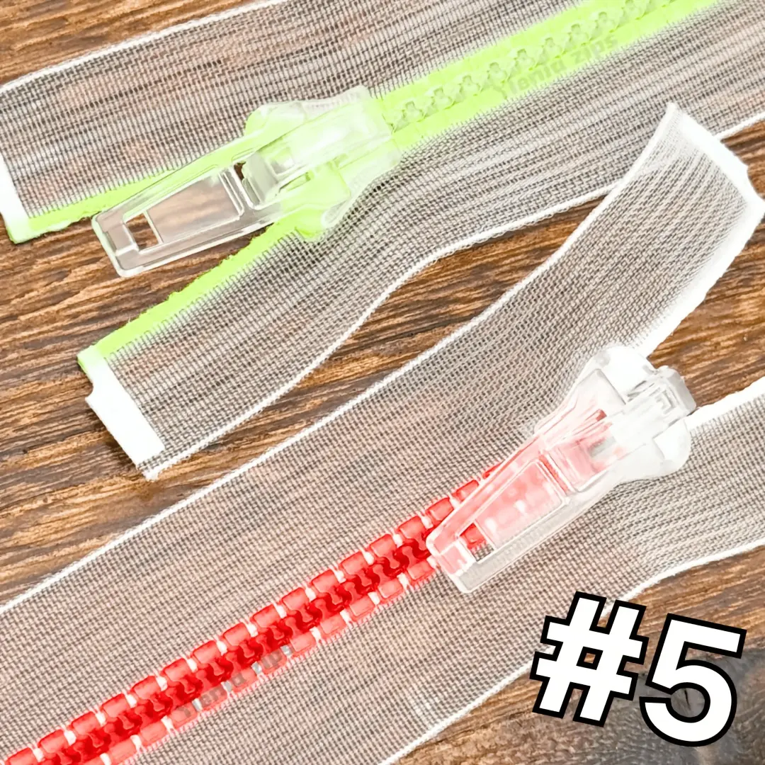 2Pcs Clear Resin Zippers, #5 Open-end Clear Resin Zippers, Available in Multiple Sizes, Ideal for Various Projects and Garment Sewing & Repair