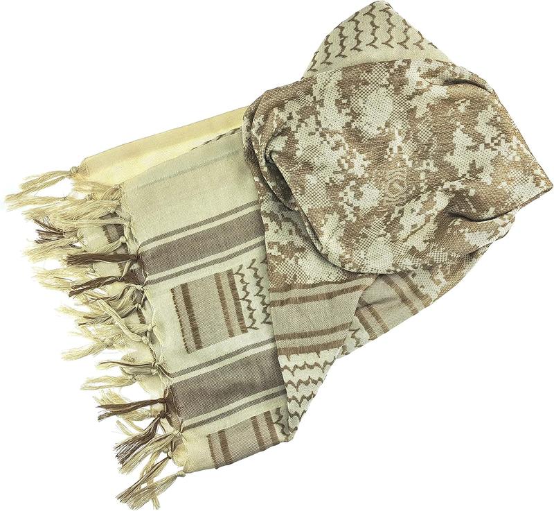 Luxns Military Shemagh Tactical Desert Scarf / 100% Cotton Keffiyeh Scarf Wrap for Men And Women