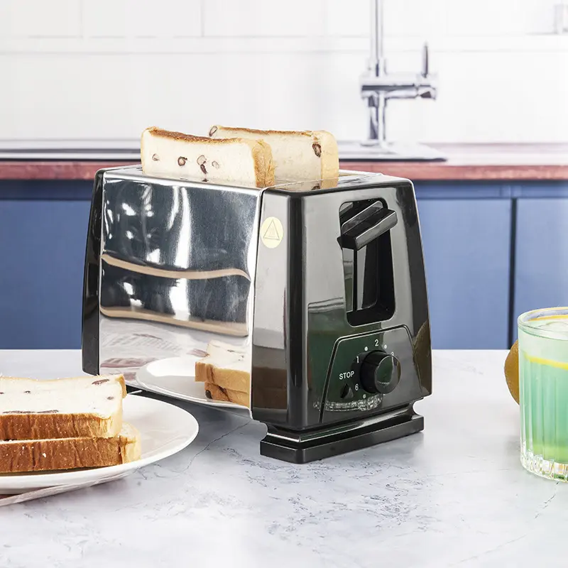 Household Multifunctional Toaster with Adjustable Browning Control Gears, Rubber-Plastic-Polycarbonate Build, for Sliced Bread, Toast, Sandwich Making & Senior-Friendly Daily Breakfast Preparation