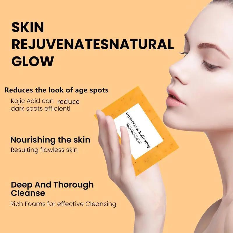 Turmeric Soap & Essential Oil Set, Moisturizing Gentle Curd Soap Bar & Essential Oil, Daily Skin Care Set for Women & Men, Anti Acne Bundle