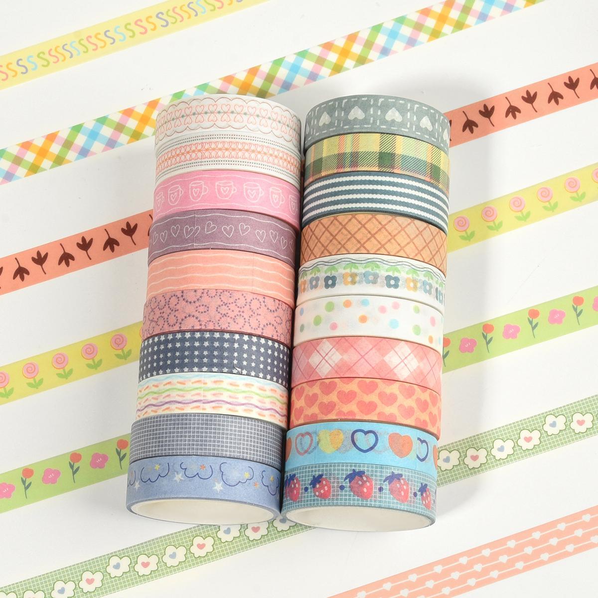 Cartoon Tape Box Set, 20 Rolls Handbook Washi Tape, DIY Decorative Tape for Scrapbooking, Gift Wrapping, Journal Making, Handmade Crafts, Crafts Kit, Scrapbook Materials