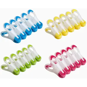20 Pack Colorful Plastic Clothespins, Heavy Duty Laundry Clothes Pins Clips Pegs, Drying Line Pegs Small Colored Clothes Pins for Outdoor Food Package Clips (20, Color)