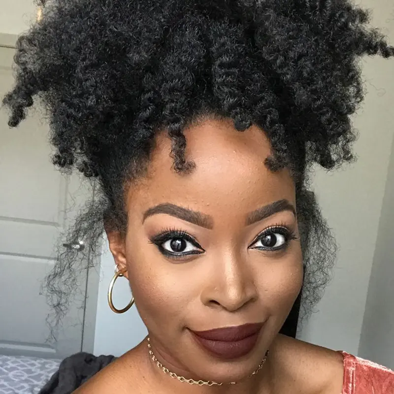 Afro Puff Bun Braiding Hair Ponytail, Short Marley Hair Drawstring Bob Style Design, Glueless Fluffy Afro Kinky Curly Synthetic Hair Ponytail, Hair Piece for Women