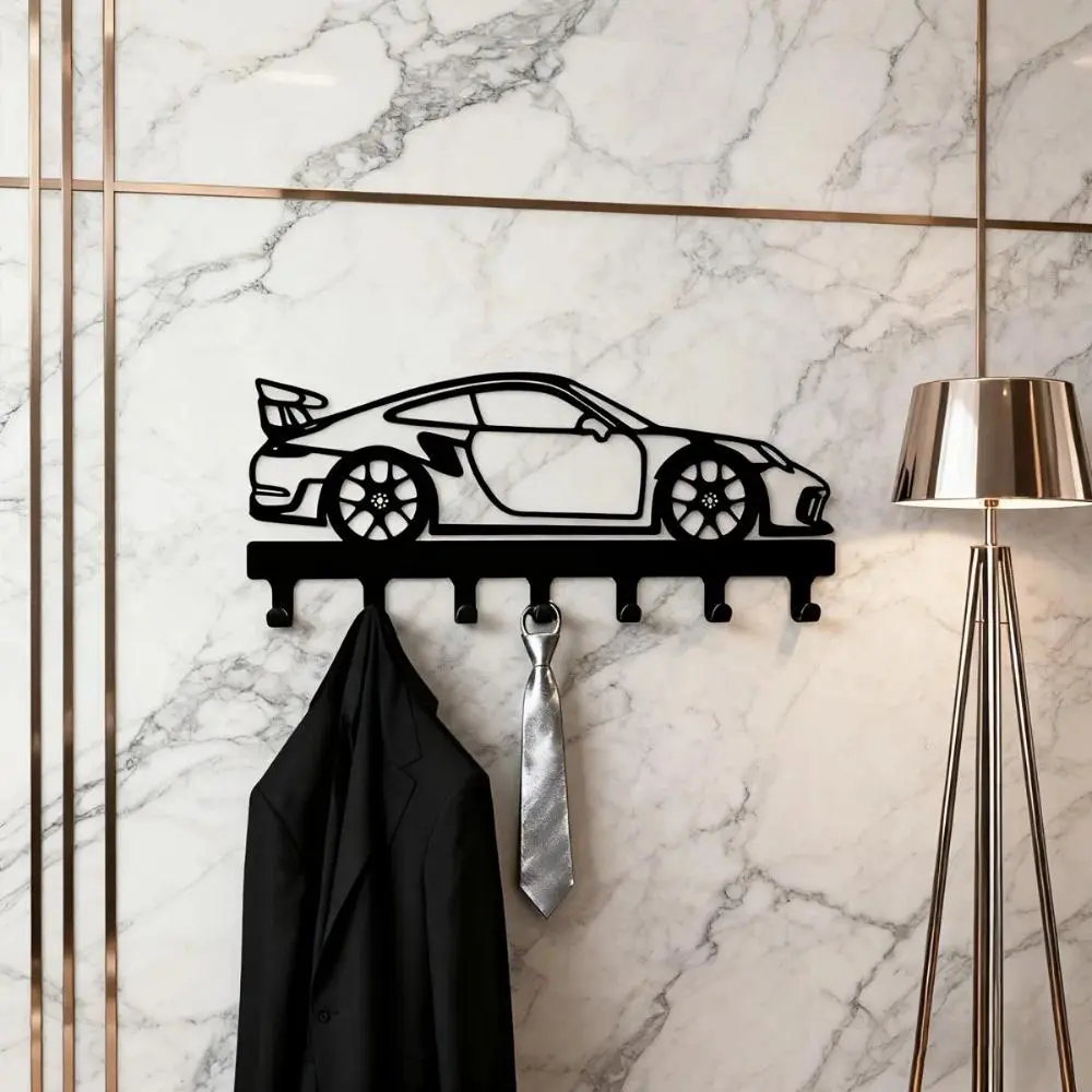 1pc Vintage Iron Art Car Shape Metal Wall Hooks Wall Mount Hooks Industrial Home Entryway Organizer Key Holder Coat Hat Bag Storage Garage Decor