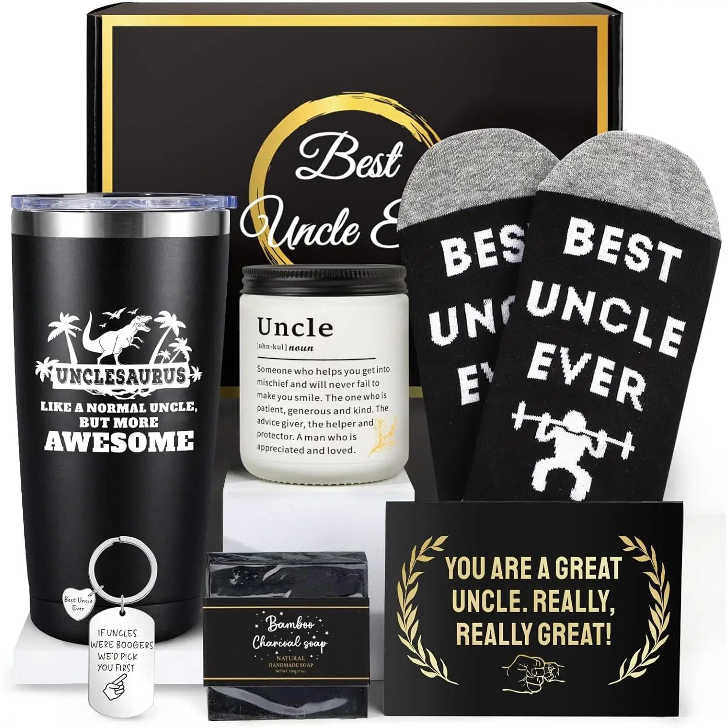 iAOVUEBY Fathers Day Gift for Uncle from Niece Nephew, Best Uncle Ever Birthday Gifts, Gifts for Cool & New Uncles, Great Uncles Gift Set with 20oz Tumbler for Valentines Day, Birthday