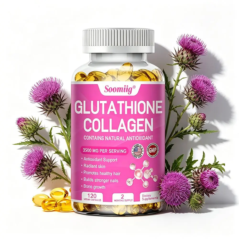 Soomiig Advanced Glutathione Collagen Supplements - 3500mg GMO-Free Glutathione Supplement, Collagen Pill for Radiant Skin, Bone Support, Capsules