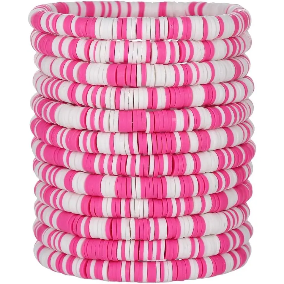 Friendship Bracelets Beaded Bracelets Heishi Bracelet Cute Bracelets Stack Vinyl Clay Disc Bead Surfer Stretch Summer Beach Bracelets For Women Preppy Bracelets