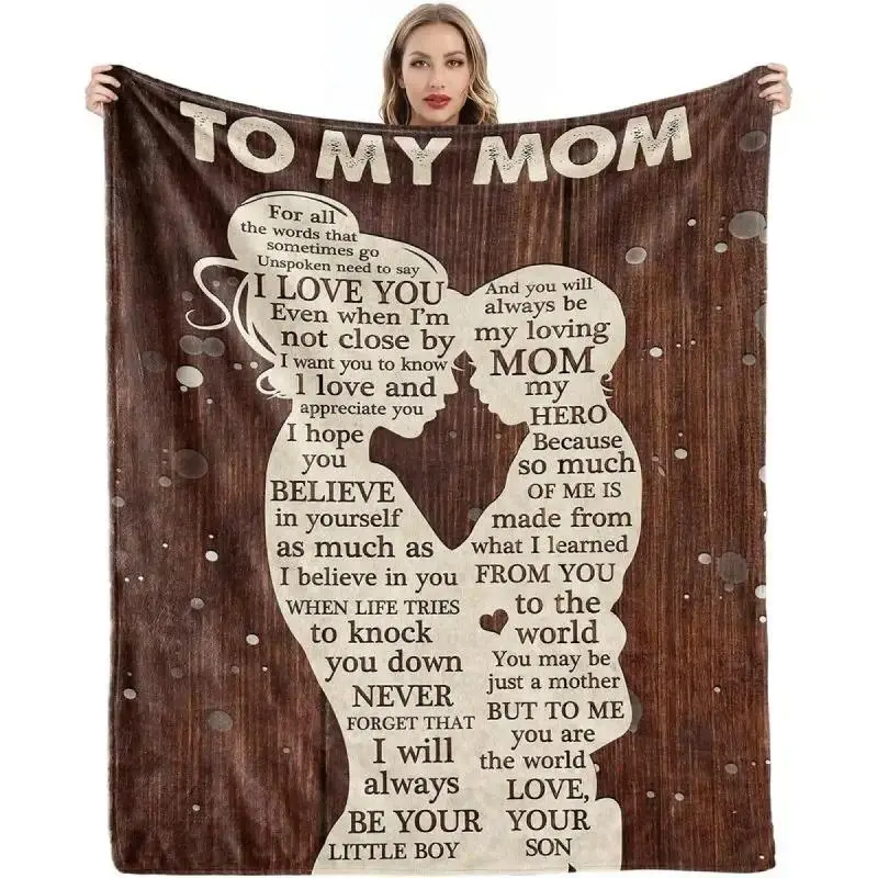 Gifts for Mom Soft Cozy Flannel Throw Blanket, Mothers Day Birthday Gifts for Mom from Son, Mom Gifts, Blanket Presents for Mother's Day, Christmas, Birthday Presents for Mother,