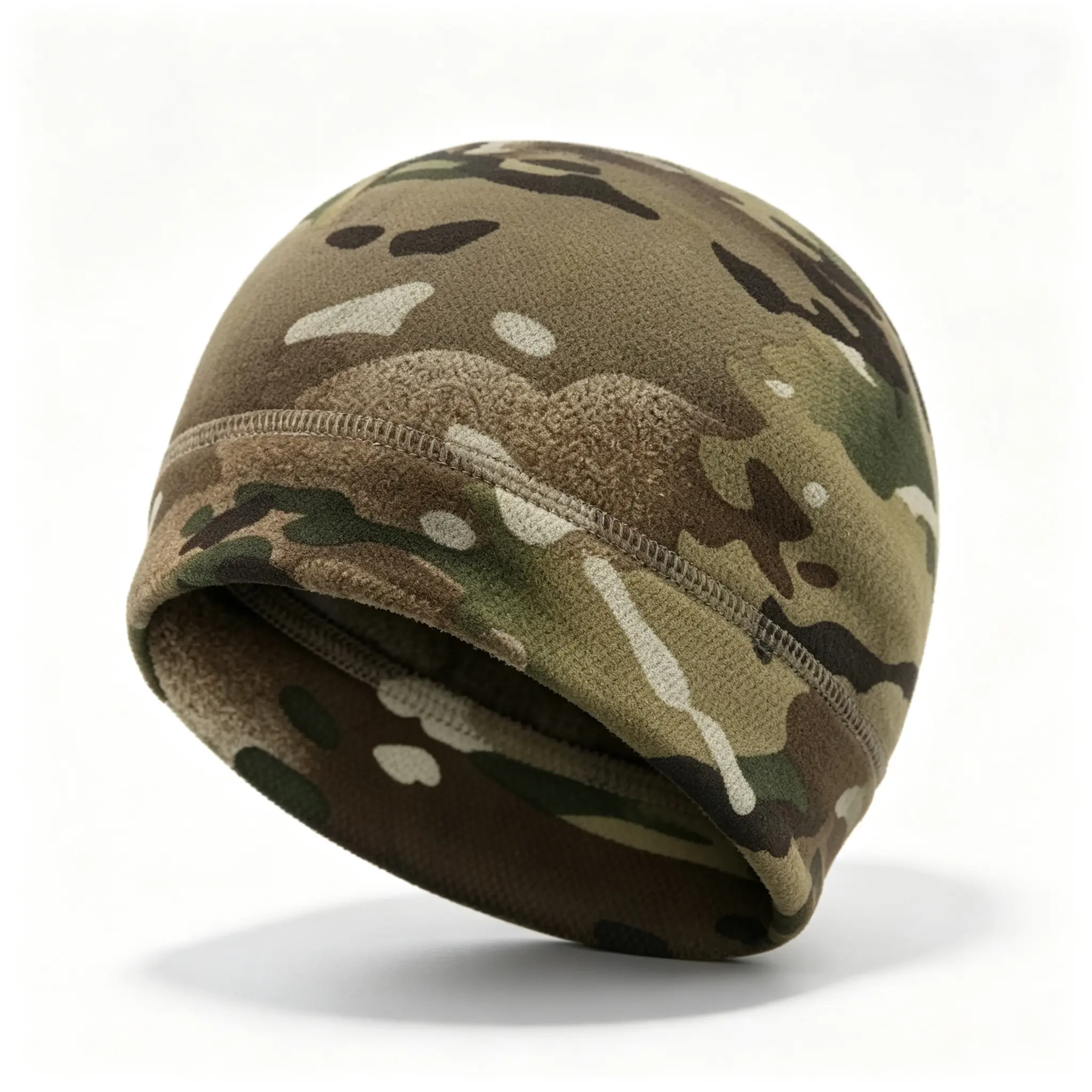 Fleece Winter Hat, Unisex Camouflage Warm Beanie Cap, Outdoor Wind Resistant Style Ear Covering Hat for Men Women, Thick Polyester Knit Pull On Cap for Cycling Hiking Camping Travel, Cold Weather Casual Headwear for Winter Activities and Daily Wear