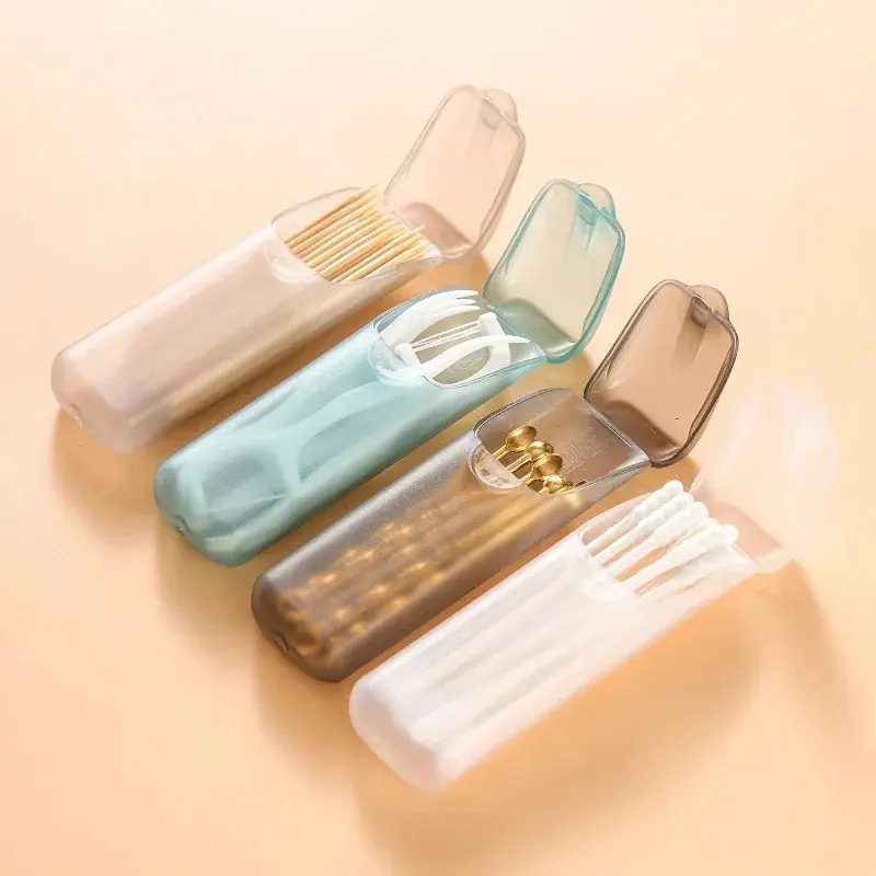 Compact Travel Organizer Capsule with Lid, Leakproof PP Home Storage Container for Toothpicks & Floss