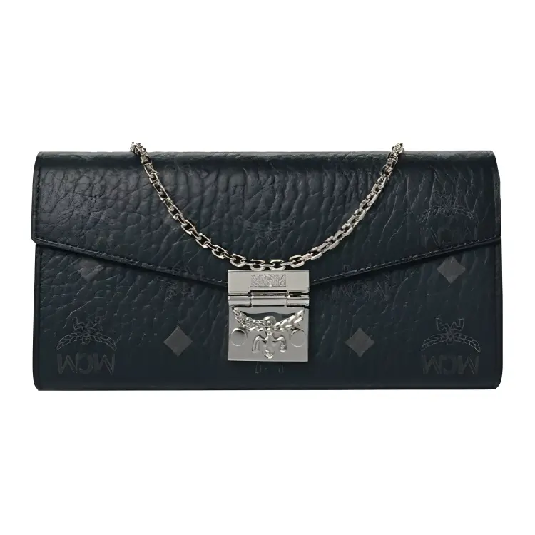 MCM Tracy Oversized Monogram-Print Chain-Strap Crossbody Bag for Women, Coated Canvas with Nappa Leather Trim, Black